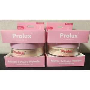 PROLUX Cosmetics Matte Setting Powder With Puff ~ Porcelain (2)   New